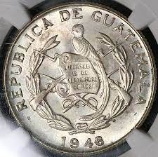 1946 NGC MS 65 Guatemala 1/4 Quetzal Bird Silver Mint State Gem Pedigr –  Caesar's Ghost Numismatics